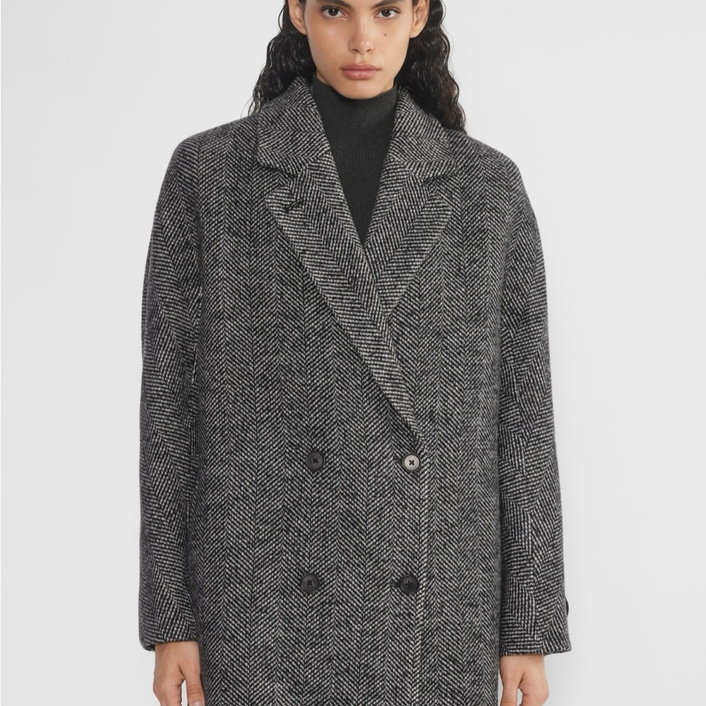 Aritzia Babaton Herringbone Slouch Coat